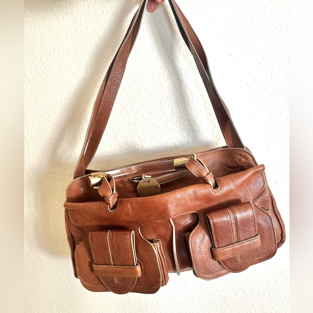 Chloe handbag with lucite handles, with tags and card